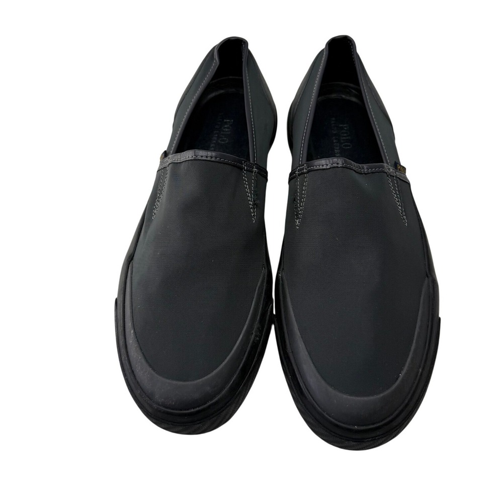 Polo Ralph Lauren Mens Slip On Sneakers Super Matte Nylon Carbon Grey 11 Sample‎
